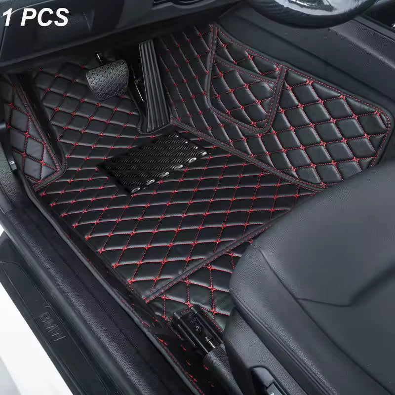 Tapetes para carro personalizados para homens e mulheres, tapetes de couro de luxo, cobertura total.