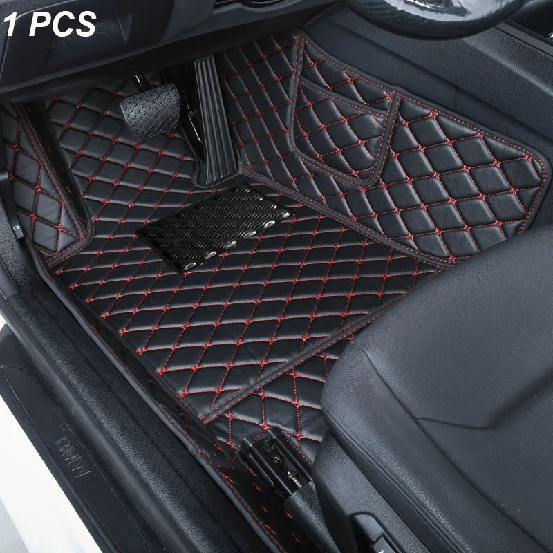 Tapetes para carro personalizados para homens e mulheres, tapetes de couro de luxo, cobertura total.