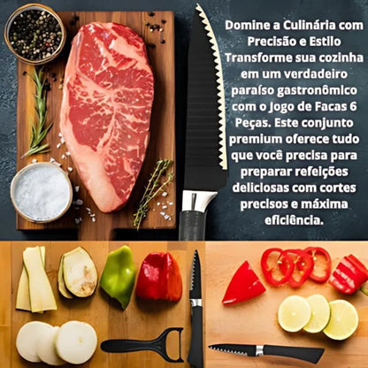Kit de Facas e Tesoura - Cozinha Premium