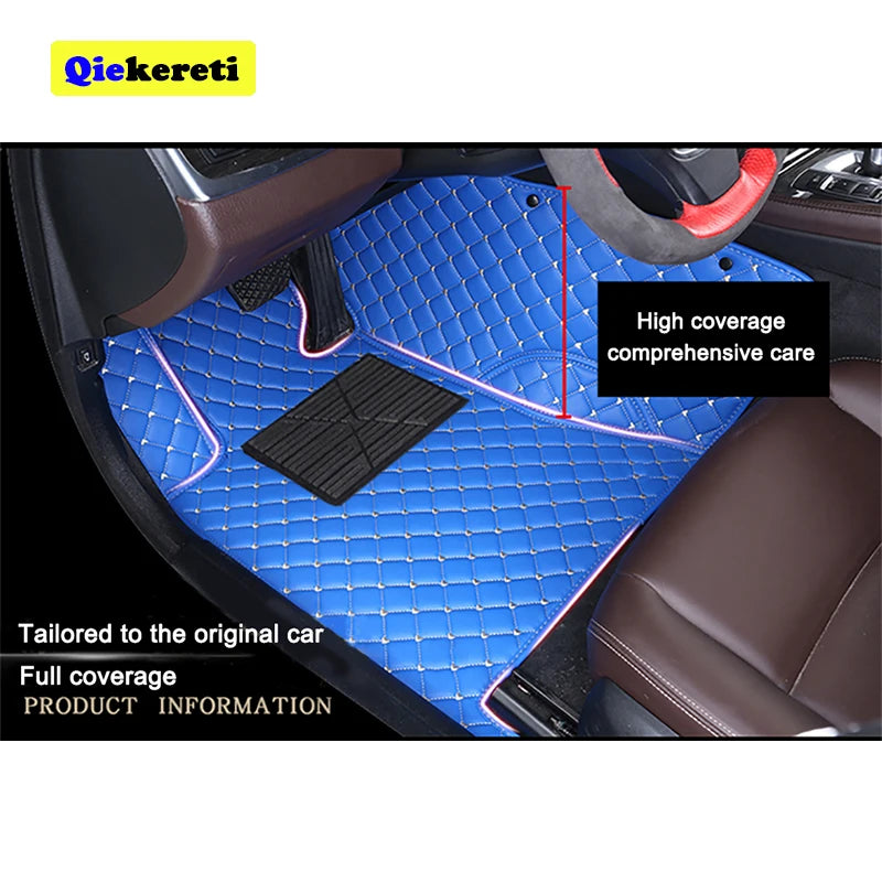 Tapetes para carro personalizados para homens e mulheres, tapetes de couro de luxo, cobertura total.