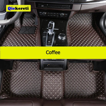 Tapetes para carro personalizados para homens e mulheres, tapetes de couro de luxo, cobertura total.