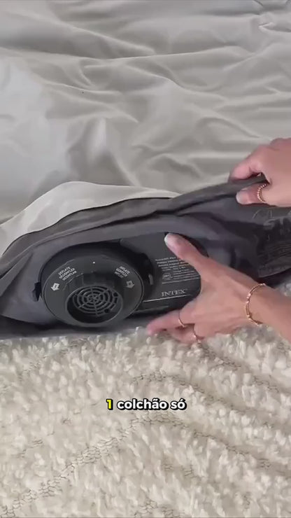 Colchão de Casal Inflável + Bomba de Ar e Encosto [Promoção Só Hoje]