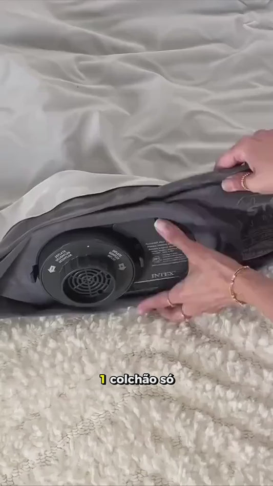 Colchão de Casal Inflável + Bomba de Ar e Encosto [Promoção Só Hoje]