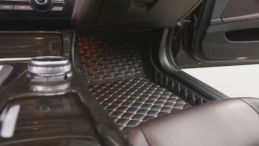 Tapetes para carro personalizados para homens e mulheres, tapetes de couro de luxo, cobertura total.